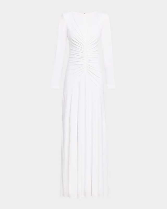 Thea Ruched A-Line Jersey Gown